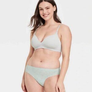 NWT Women's Seamless Bikini Underwear - Auden Green Confetti